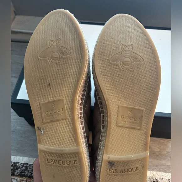 Gucci Leather Espadrille with Double G-Authentic - Beige/Mauve